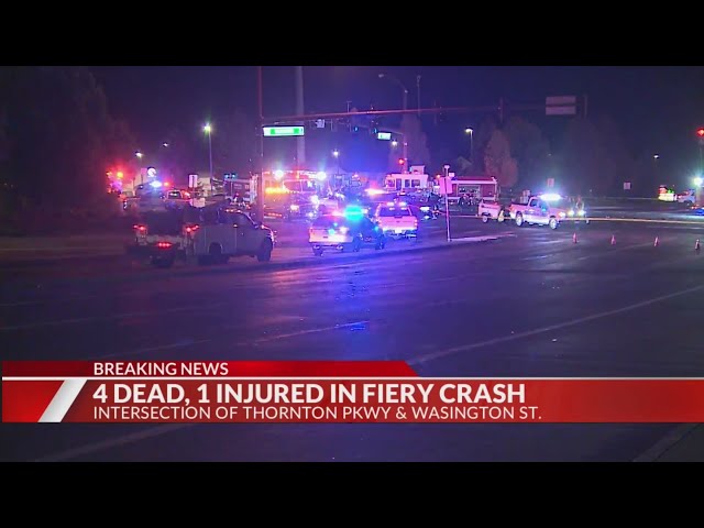 ⁣4 killed in fiery car crash in Thornton