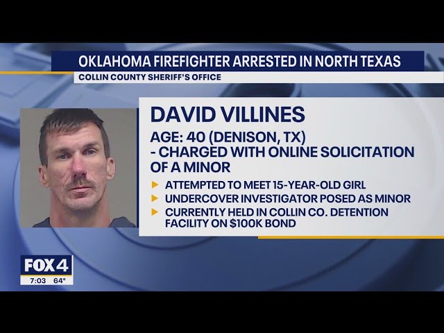 ⁣OK firefighter arrested in North Texas