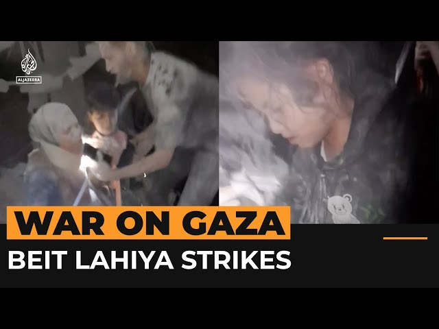 ⁣Israel bombs north Gaza's besieged Beit Lahiya killing dozens of Palestinians | AJ #shorts