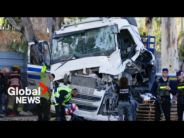 ⁣Israel bus stop attack: 1 killed, dozens injured when truck rams bus near Tel Aviv