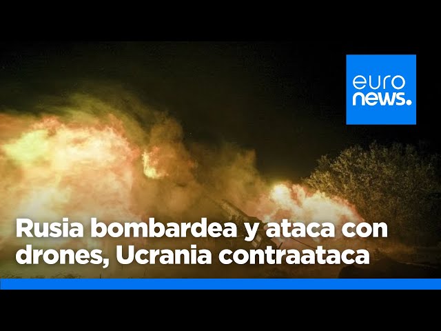 ⁣Rusia bombardea Kiev con drones por segunda noche consecutiva y Ucrania contraataca