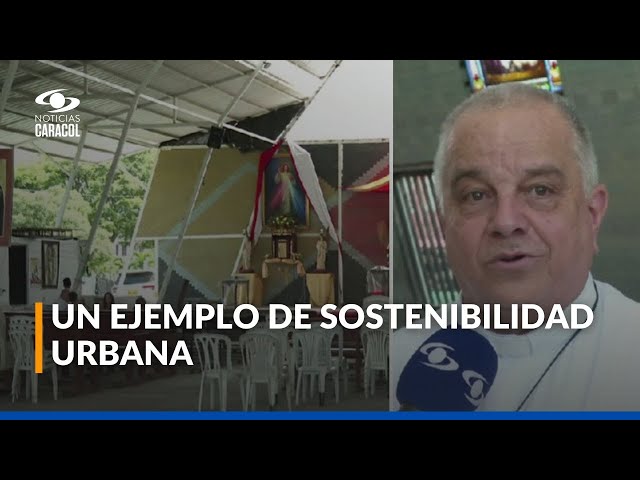 ⁣En Palmira un sacerdote le apuesta a la sostenibilidad construyendo templo con ladrillos ecológicos