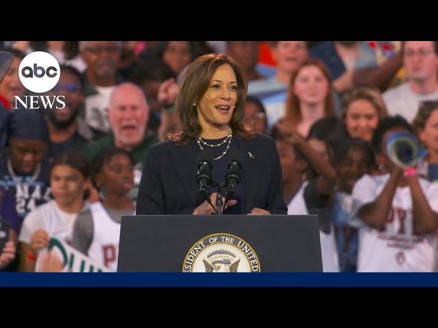 ⁣Harris speaks to supporters in Philadelphia