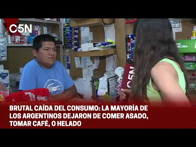 ⁣BRUTAL CAÍDA DEL CONSUMO: la mayoría de los argentinos dejaron de comer ASADO, tomar CAFÉ, o HELADO