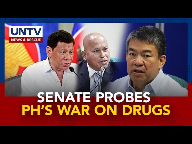 ⁣Senate begins probe on PH’s war on drugs; Ex-Pres. Rodrigo Duterte in attendance