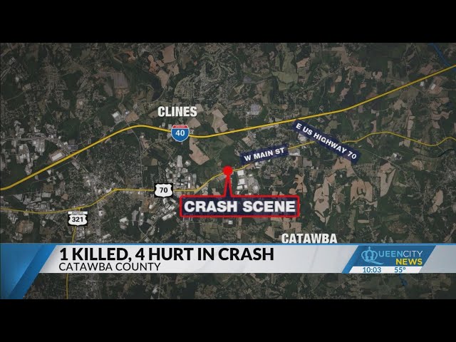 ⁣1 killed, 4 hurt in Catawba County crash