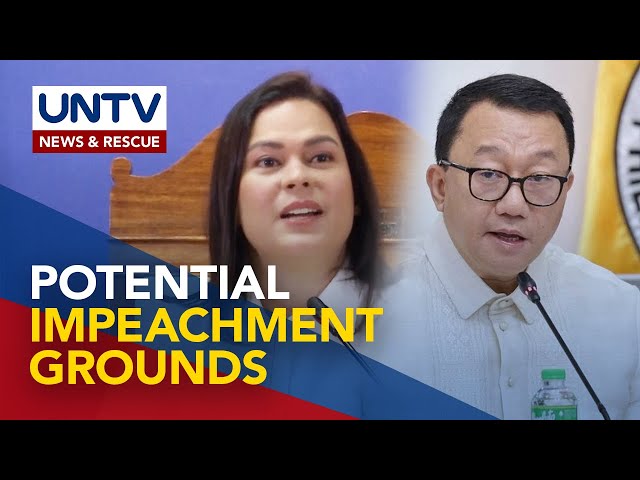 ⁣House “blue ribbon” committee, may nakikitang potensyal na impeachment grounds vs VP Duterte