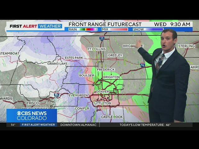 ⁣Near record highs on Monday in Denver, accumulating snow across Colorado by mid-week