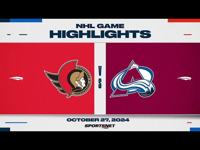 ⁣NHL Highlights | Senators vs. Avalanche - October 27, 2024