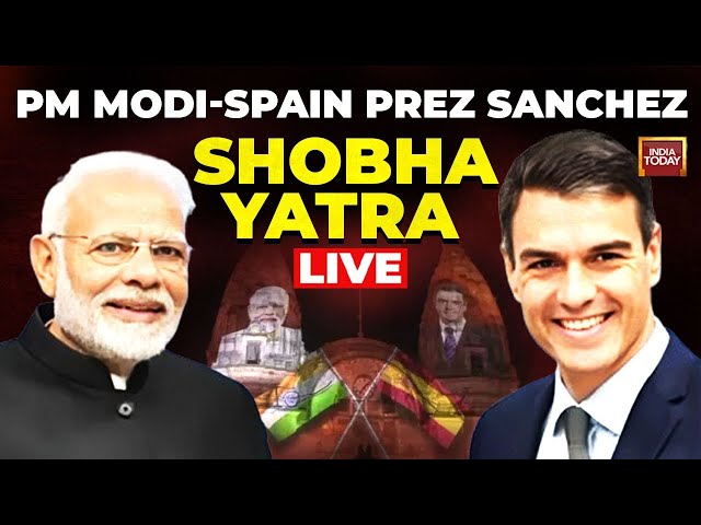 ⁣LIVE: PM Modi & Spain’s President Pedro Sanchez Attend 'Shobha Yatra' in Gujarat'