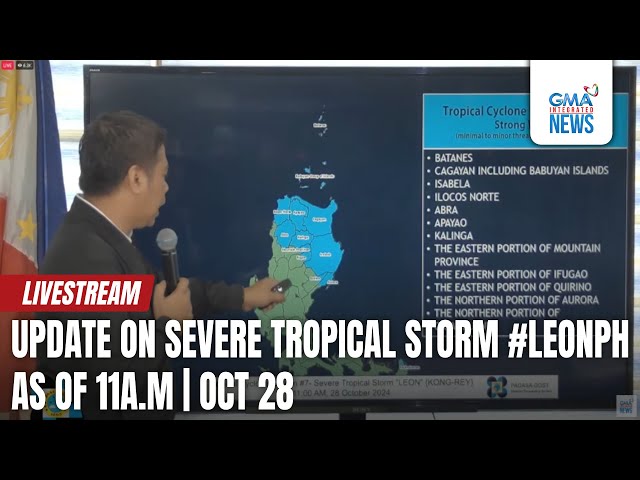 ⁣LIVE: Update on Severe Tropical Storm #LeonPH as of 5 p.m. (October 28, 2024)