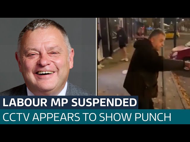 ⁣Labour MP has whip suspended after video appears to show him punching man | ITV News