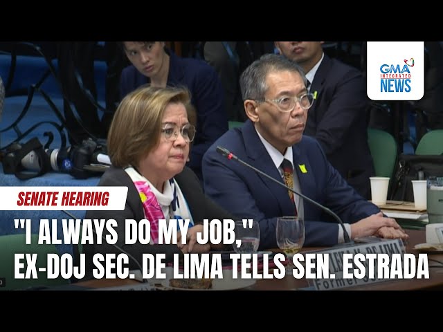 ⁣"I always do my job," ex-DOJ Sec. de Lima tells Sen. Estrada | GMA Integrated News