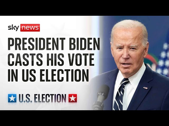 ⁣Watch live: US President Joe Biden votes early in Delaware ahead of 2024 US election