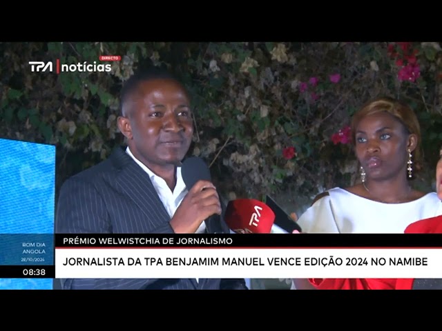 ⁣Prémio Welwistchia de Jornalismo - Jornalista da TPA Benjamin Manuel vence edição 2024 no Namibe