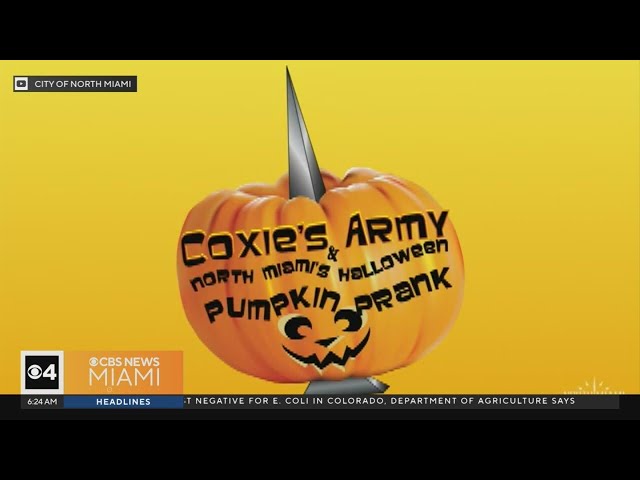 ⁣Mystery surrounds Halloween pumpkin on top of North Miami library