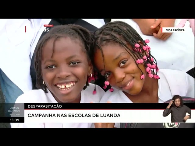 ⁣Desparasitação - Campanha nas escolas de Luanda