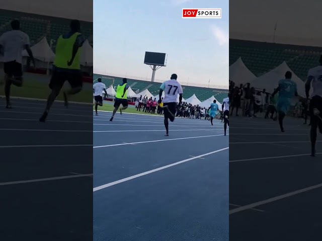 ⁣Men’s 100m final one and two at the 2024 Joy SportsInvitational Tournament