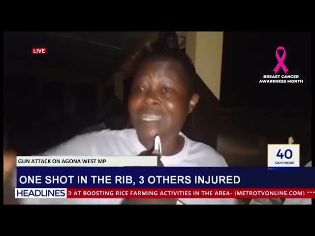 ⁣One Shot in the rib, 3 Others Injured during a Gun Attack on Agona West MP, Cynthia Morrisson