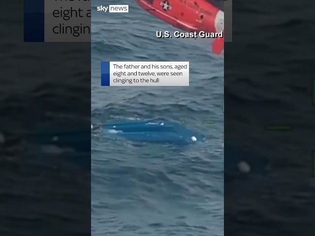 ⁣Family rescued after boat capsizes off Hawaii