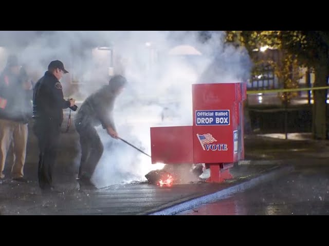 ⁣Ballot boxes in Oregon, Washington state set on fire, police say