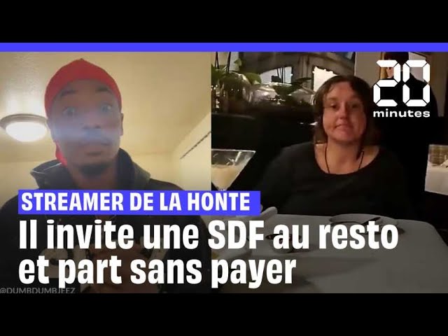 ⁣Un streamer invite une SDF au restaurant… puis s'enfuit au moment de payer l’addition.