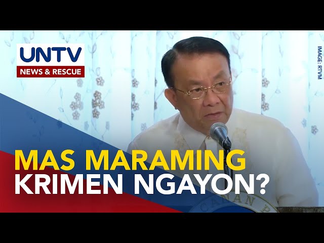 ⁣ES Bersamin, kinontra ang pahayag ni FPRRD kaugnay ng pagtaas ng bilang ng krimen sa bansa