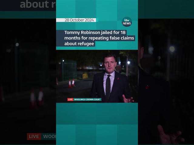 ⁣Tommy Robinson has been jailed for 18 months #itvnews #shorts #tommyrobinson