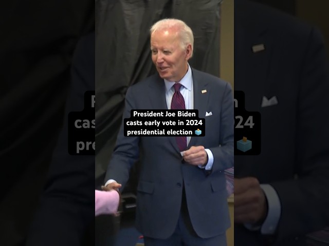 ⁣WATCH: President Biden waits in line to vote early in 2024  election