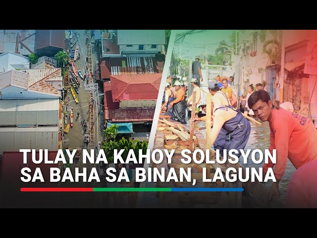 ⁣Tulay na kahoy solusyon sa baha sa Binan, Laguna