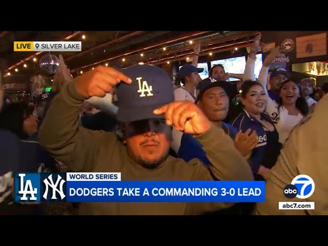 ⁣Fans pumped as Dodgers beat Yankees to go up 3-0 in World Series