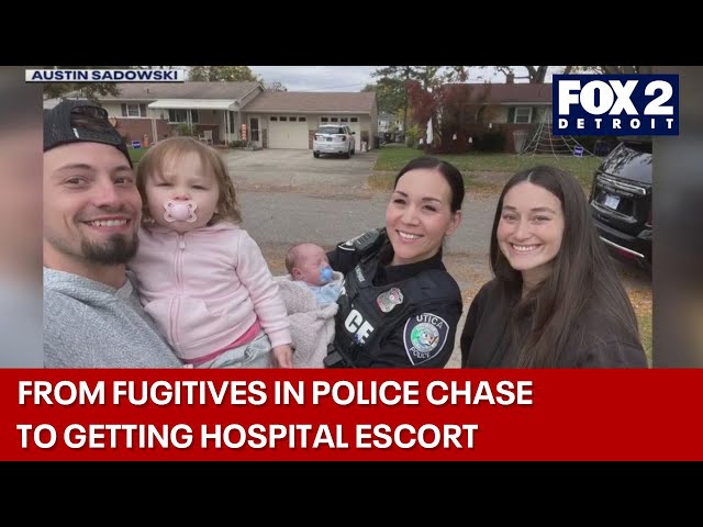 ⁣From Utica chase to police escort - couple's baby on the way