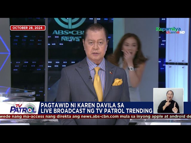 ⁣Pagtawid ni Karen Davila sa live broadcast ng TV Patrol, trending