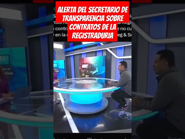 ⁣ALERTA DEL SECRETARIO DE TRANSPARENCIA SOBRE CONTRATOS DE LA REGISTRADURIA