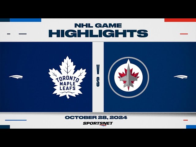 ⁣NHL Highlights | Maple Leafs vs. Jets - October 28, 2024