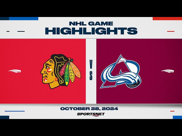 ⁣NHL Highlights | Blackhawks vs. Avalanche - October 28, 2024