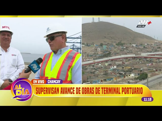 ⁣Ministro de transportes supervisa avances de obras del Megapuerto de Chancay