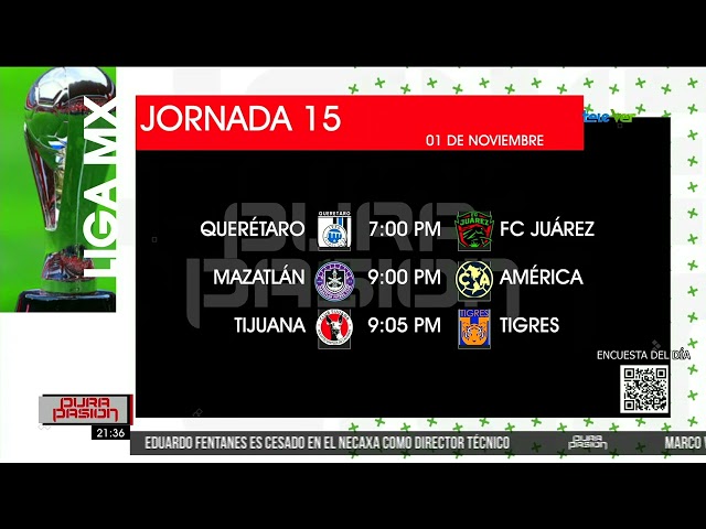 ⁣Da inicio la jornada 15 de la Liga MX con los siguientes encuentros.