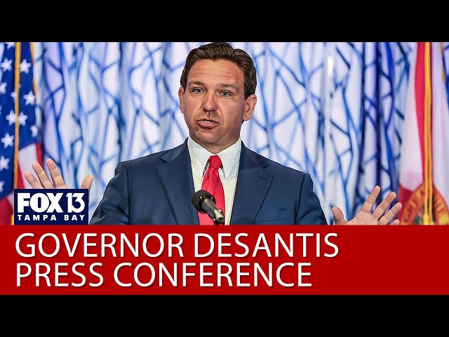 ⁣Gov. Ron DeSantis speaks from Clearwater