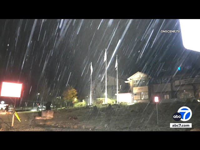 ⁣San Bernardino Mountains get first snow of the season overnight