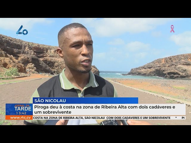 ⁣Piroga deu à costa na zona de Ribeira Alta com dois cadáveres e um sobrevivente