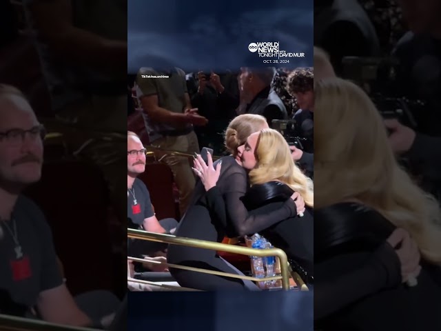 ⁣Adele tears up as she hugs Celine Dion mid-performance at Las Vegas concert