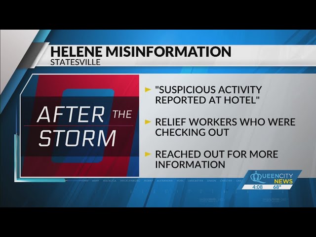 ⁣Statesville Police address misinformation about Helene relief workers staying at hotel