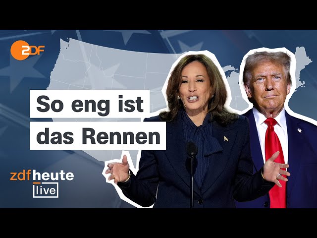 ⁣Harris und Trump fast gleichauf – worauf es jetzt ankommt | ZDFheute live