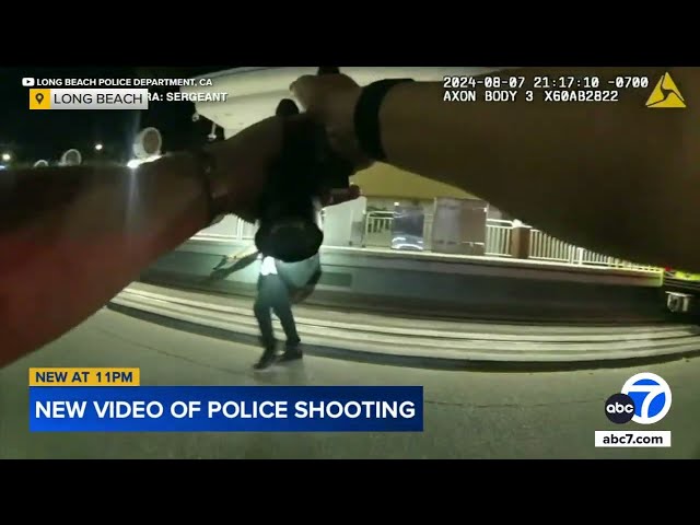 ⁣Long Beach officer shoots, wounds man armed with BB gun in new video