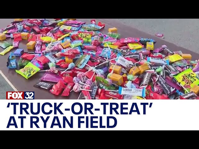 ⁣'Truck or Treat' event held at Ryan Field construction site