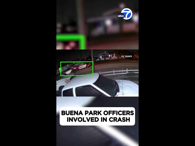 ⁣Buena Park police officers crash into each other