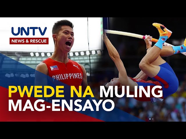 ⁣Filipino pole vaulter EJ Obiena, balik-ensayo na matapos ang full recovery sa lower back injury