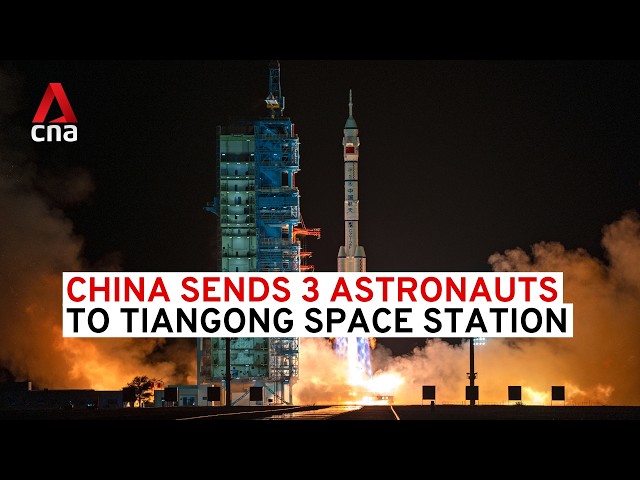 ⁣China sends 3-member crew to Tiangong space station