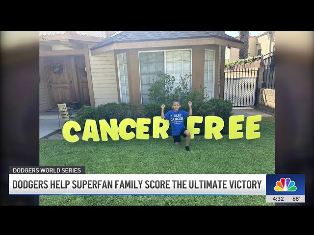 ⁣Young Dodger fan beats cancer by rooting for the team